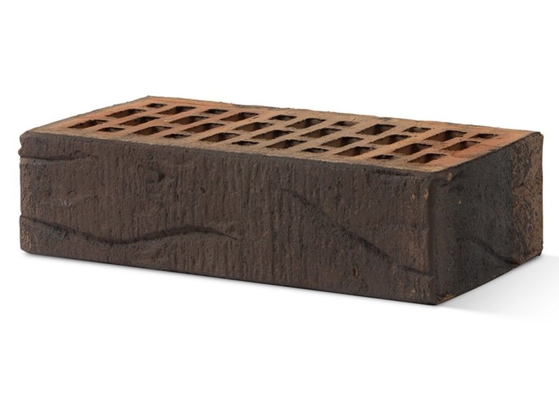 Облицовочный кирпич Славянский кирпич Гамбург-руст (рустика, коричневый) - 250x120x65 мм 